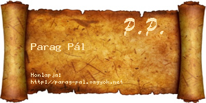 Parag Pál névjegykártya
